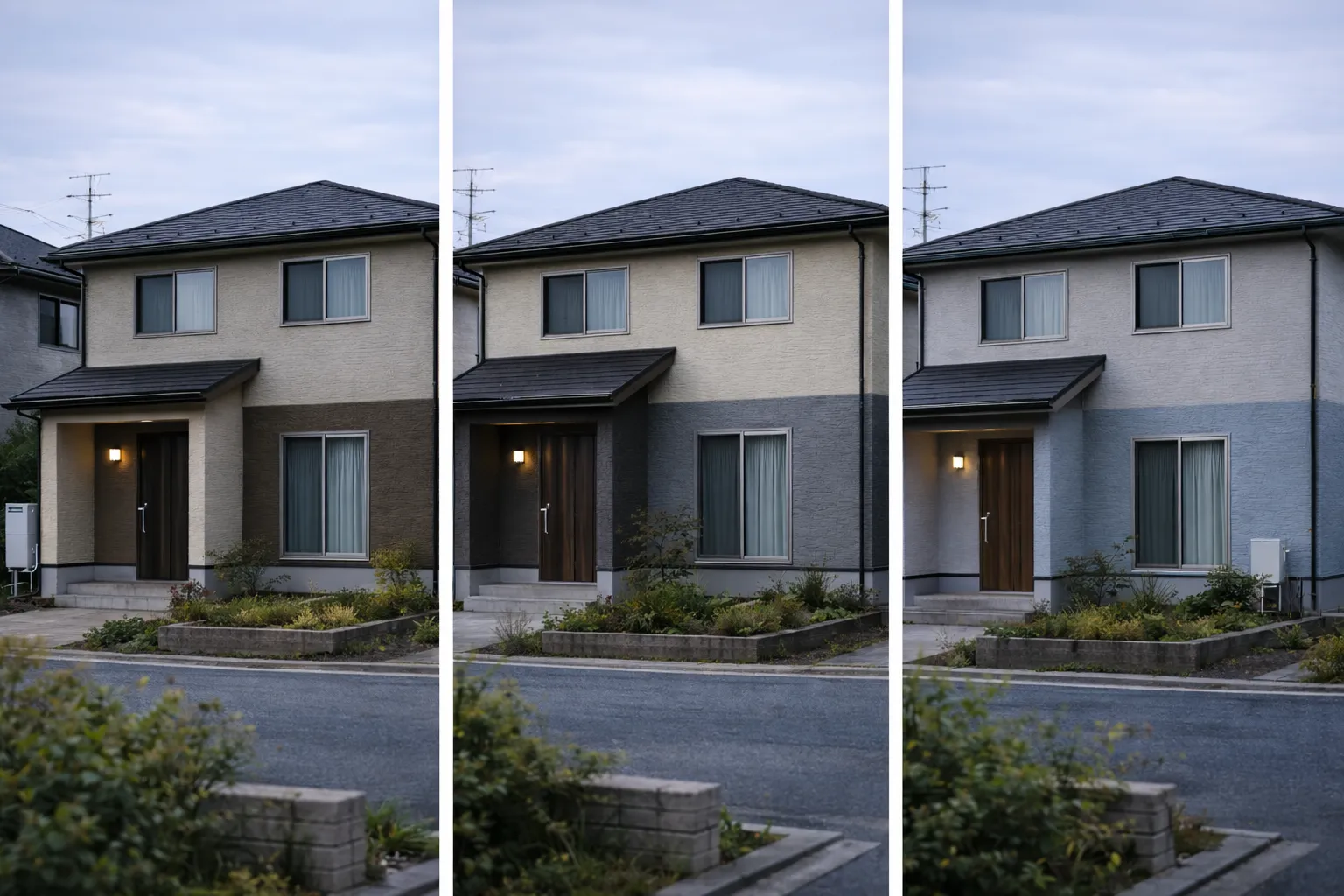 ツートン配色で失敗しやすい日本住宅の外壁例