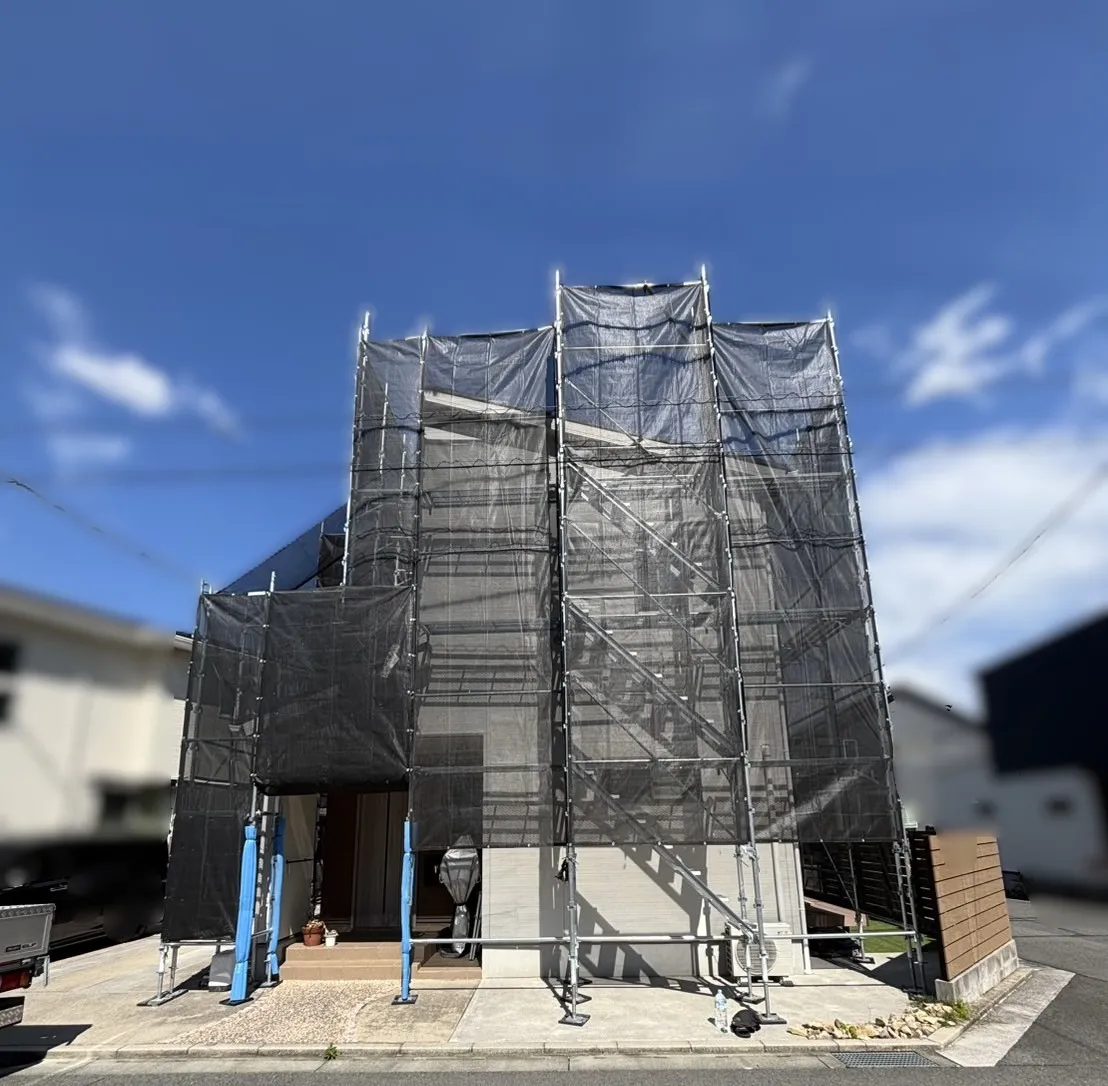 廿日市市T様邸 足場設置の様子