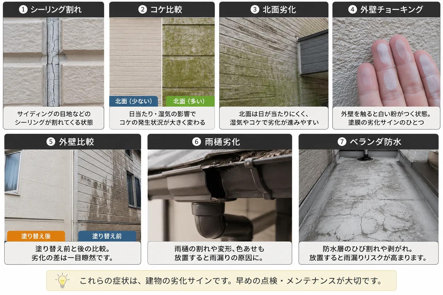 シーリング劣化比較