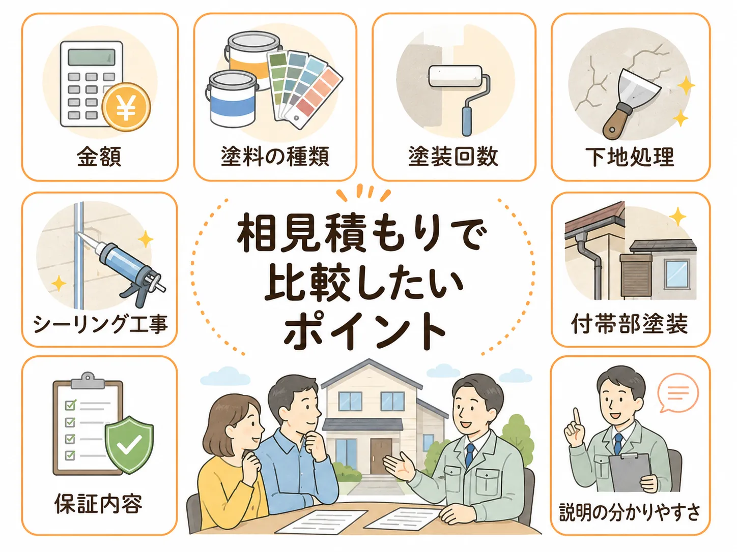 外壁塗装の相見積もりは金額だけで選んで大丈夫?比較ポイントを解説|ヌルぞう
